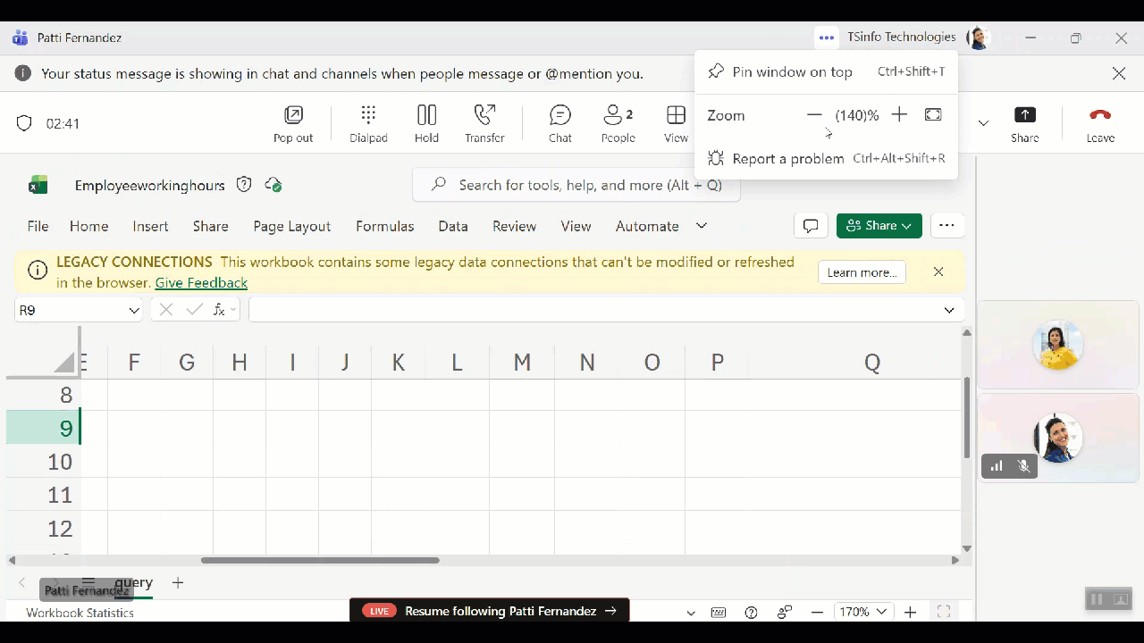 Zoom In During a Teams Meeting