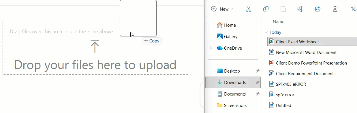spfx drag and drop file upload using pnp dragdropfiles control spfx drag and drop file upload using pnp dragdropfiles control