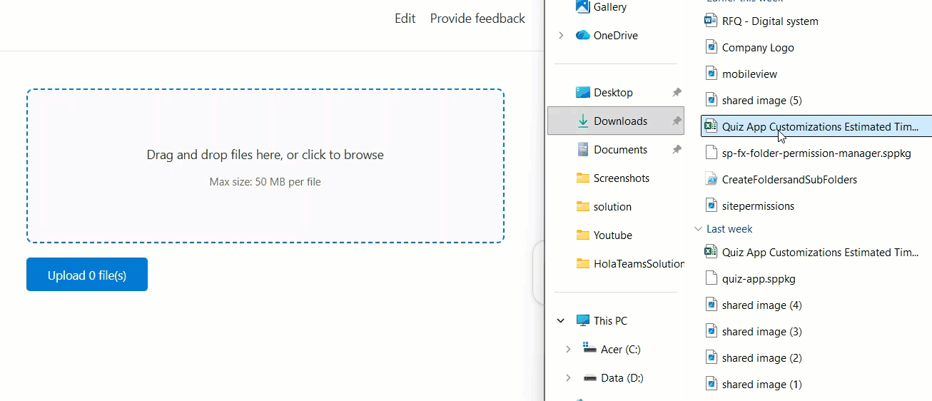 spfx drag and drop file upload using react dropzone spfx drag and drop file upload using react-dropzone